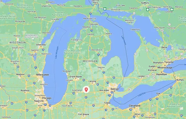 Carte de localisation de Marshall, Michigan.