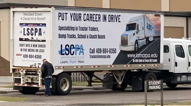 Camion de formation CDL au Lamar State College Port Arthur