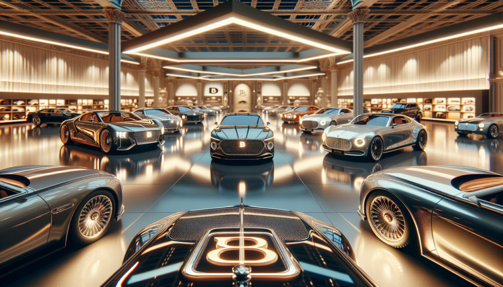 Marque de voiture en B, voitures de luxe avec logos emblématiques, design haut de gamme, élégant salon, éclairage réfléchissant, finitions brillantes, lignes aiguisées, profondeur de champ raffinée.