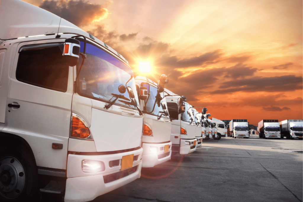 camions garés