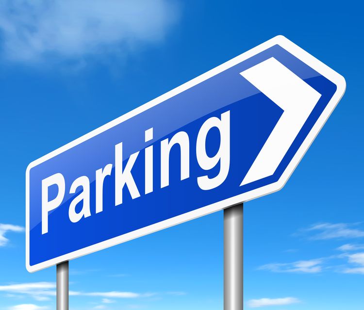 illustration depicting a sign directing to parking.