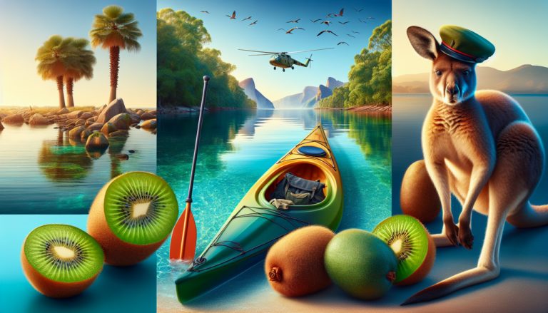 Objet en K: kayak, kiwis, kangourou, képi, image détaillée en français.