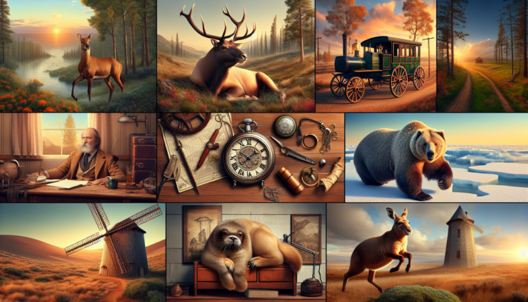 Objet en W : wapiti, wagon, morse, wallaby, montre, moulin à vent.