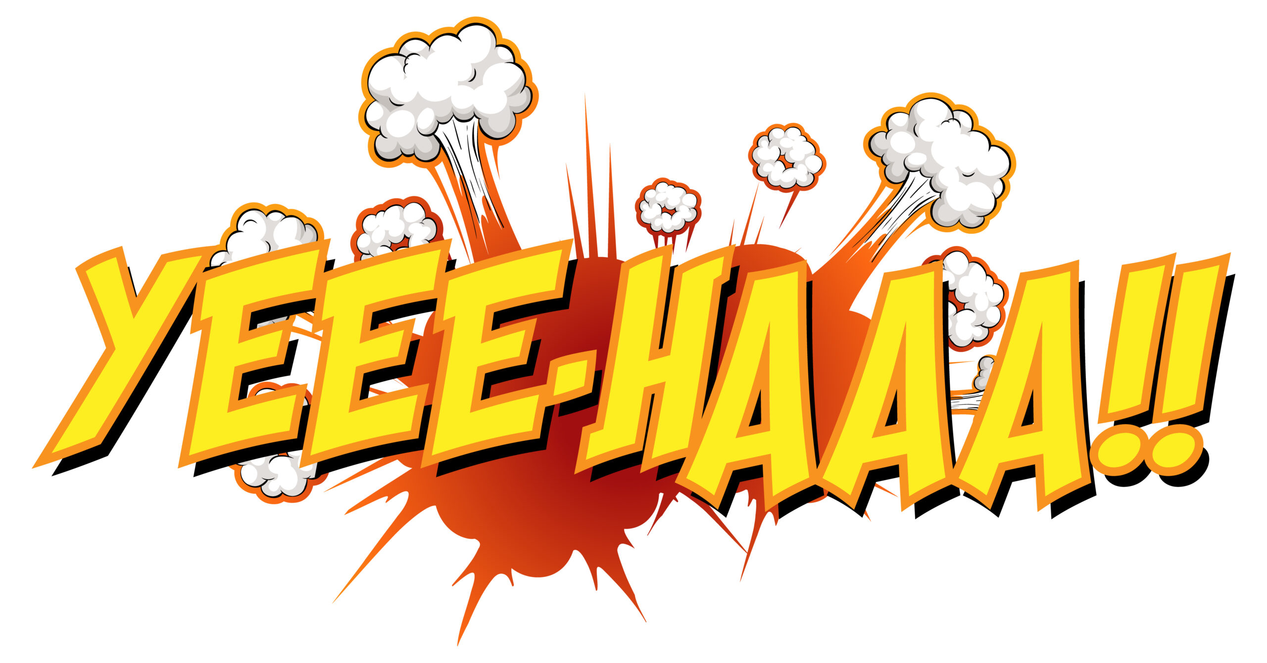 Comic speech bubble with yee-haa text illustration