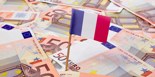 billets 50€ et drapeau français